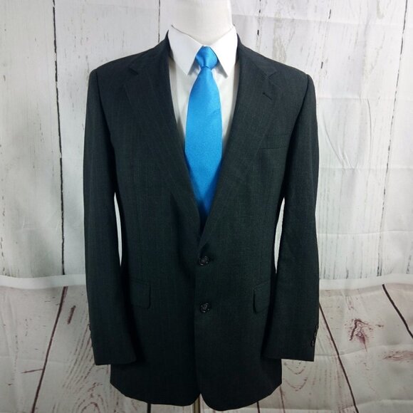 Botany 500 Couture 41R Charcoal Striped 2pc Suit - Picture 3 of 15